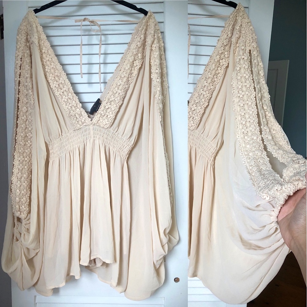 Floaty Light Peachy-Pink Romper (Nasty Gal, US 6)